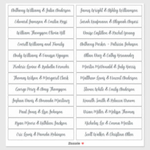 Adesivo Nomes de Convidado para Caligrafia Branco