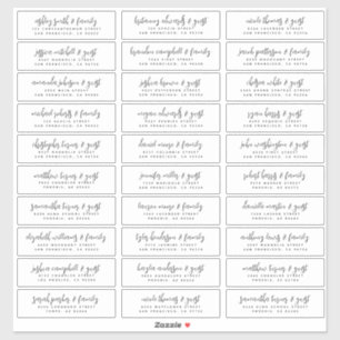 Adesivo Nomes de convidados modernos, simples, preto e bra