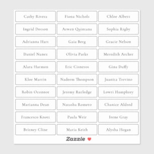 Adesivo Nomes de hóspedes simples e transparentes