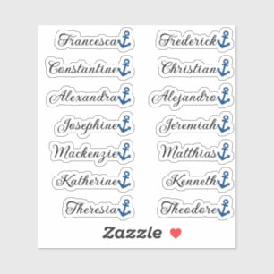 Adesivo Nomes de Lista de Convidados Personalizados do Ânc