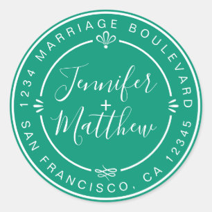 Adesivo Nomes de Monograma Russo Chic Retornar Endereço Ve