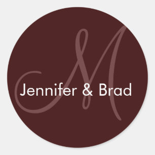 Adesivo Nomes de noiva de casamento Vinheta de monograma c