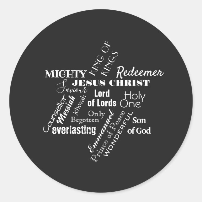 Adesivo Nomes do Vinheta de Natal de Jesus (Frente)