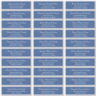 Adesivo Nomes dos Convidados de Casamento com Endereço em 