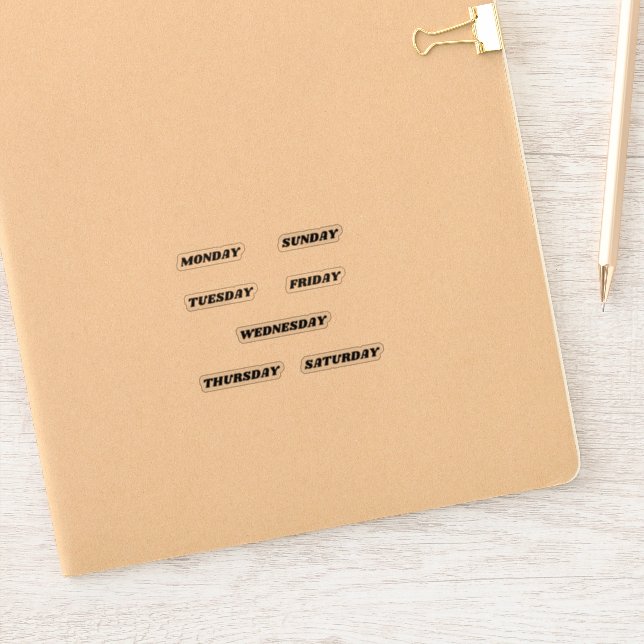Adesivo Nomes dos Dias do Retrovisor Semanal (Notebook)
