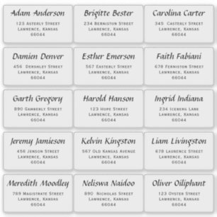 Adesivo Nomes e Endereços Individuais de Convidado de Casa