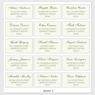 Adesivo Nomes e Endereços Individuais do Convidado Elegant
