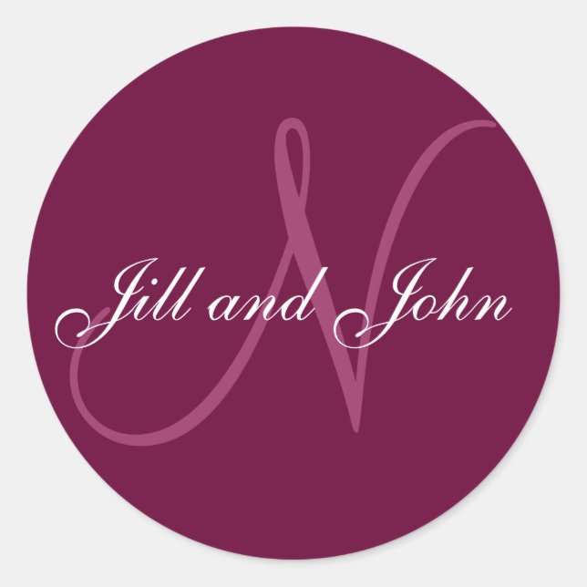 Adesivo Nomes e Monograma Inicial N Sticker (Frente)