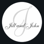 Adesivo Nomes e Monograma Inicial Vinheta Branca e Preta<br><div class="desc">Envelope de Convite Seal_Initial,  monograma,  Nomes de letras e Cinzas Monogramas iniciais Personalizáveis Aqui estão alguns outros designs populares da Galeria de Monogramas!</div>