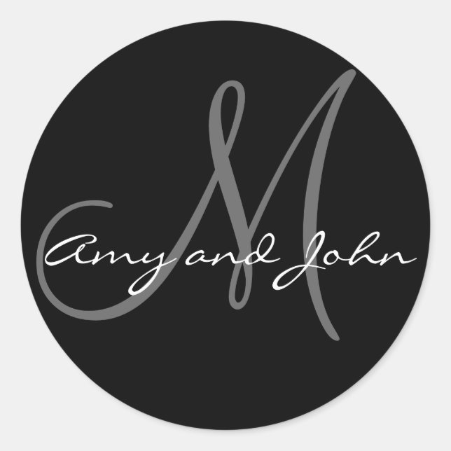 Adesivo Nomes e Monograma Inicial Vinheta de Casamento Pre (Frente)