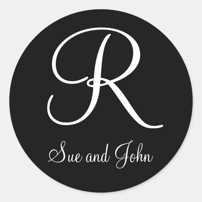 Adesivo Nomes e Último Monograma Branco Inicial R (Frente)