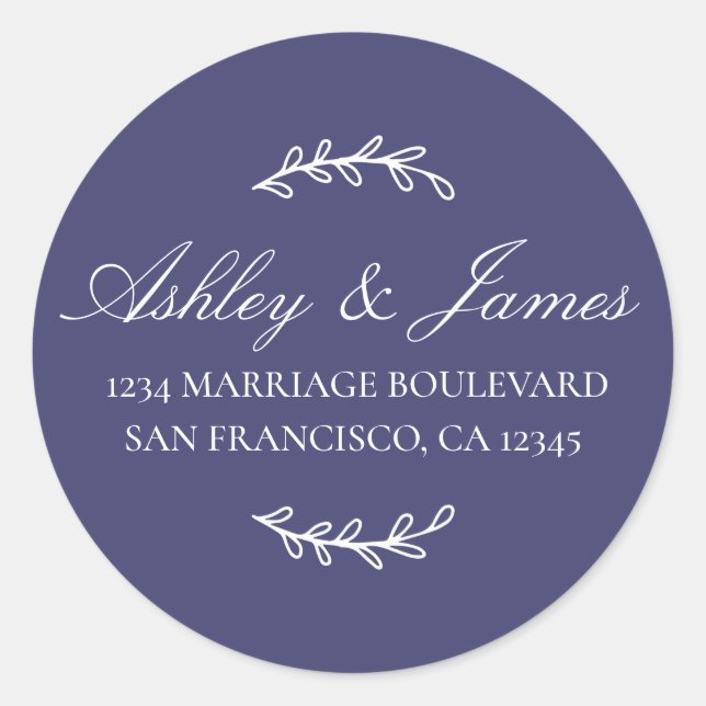 Adesivo Nomes Elegantes Marinho Endereço de Devolução de C (Frente)