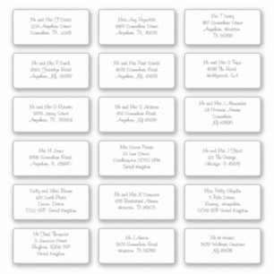 Adesivo Nomes Individuais Informais Endereços de Entrega