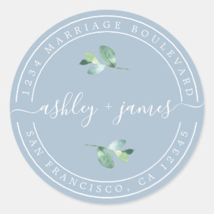 Adesivo Nomes Legais Endereço de Devolução de Casamento Az