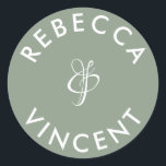 Adesivo Nomes Personalizados Casamento Verde Sage Minimali<br><div class="desc">Essas etiquetas personalizadas de agradecimento neutro para casamento são uma bela adição a qualquer celebração de casamento. Essas etiquetas personalizáveis são projetadas para adicionar um toque pessoal aos seus favores de casamento ou presentes de agradecimento. Elas vêm em várias formas e tamanhos. Essas etiquetas também podem ser usadas para etiquetar...</div>