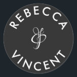 Adesivo Nomes Personalizados de Casamento Branco Negro Min<br><div class="desc">Esse obrigado neutro personalizado que você cola de casamento é uma bela adição a qualquer celebração de casamento. Estes adesivos personalizáveis foram projetados para adicionar um toque pessoal aos seus favores de casamento ou ao seu obrigado de presentes. Elas vêm em várias formas e tamanhos. Esses adesivos também podem ser...</div>