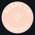 Adesivo Nomes Personalizados de Casamento Coral Minimalist<br><div class="desc">Esse obrigado neutro personalizado que você cola de casamento é uma bela adição a qualquer celebração de casamento. Estes adesivos personalizáveis foram projetados para adicionar um toque pessoal aos seus favores de casamento ou ao seu obrigado de presentes. Elas vêm em várias formas e tamanhos. Esses adesivos também podem ser...</div>