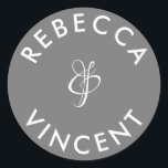 Adesivo Nomes personalizados de casamento de Cinzas minima<br><div class="desc">Esse obrigado neutro personalizado que você cola de casamento é uma bela adição a qualquer celebração de casamento. Estes adesivos personalizáveis foram projetados para adicionar um toque pessoal aos seus favores de casamento ou ao seu obrigado de presentes. Elas vêm em várias formas e tamanhos. Esses adesivos também podem ser...</div>