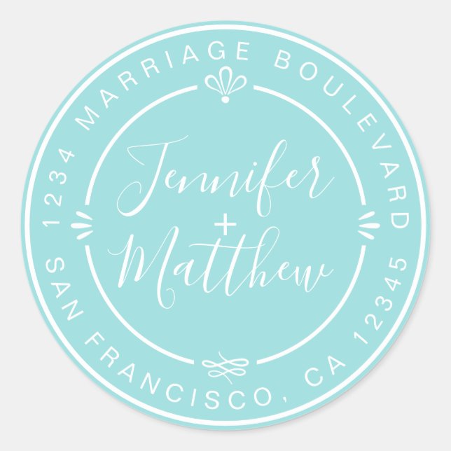 Adesivo Nomes Russos de Monograma Chic Endereço de Retorno (Frente)