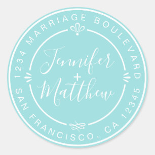 Adesivo Nomes Russos de Monograma Chic Endereço de Retorno