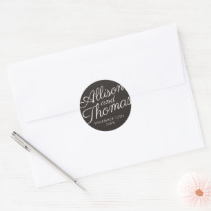 Adesivo Nomes Simples Envelope Favorito Data de Casamento
