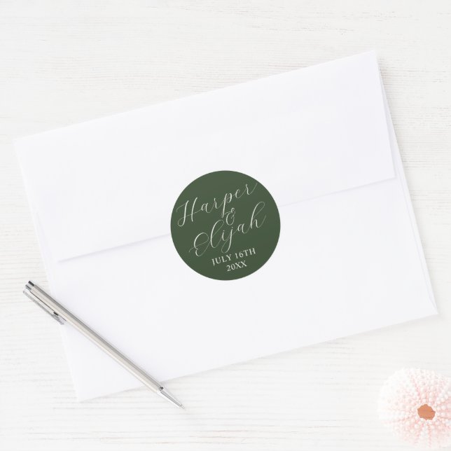 Adesivo Nomes Simples Envelope Favorito Data de Casamento (Envelope)
