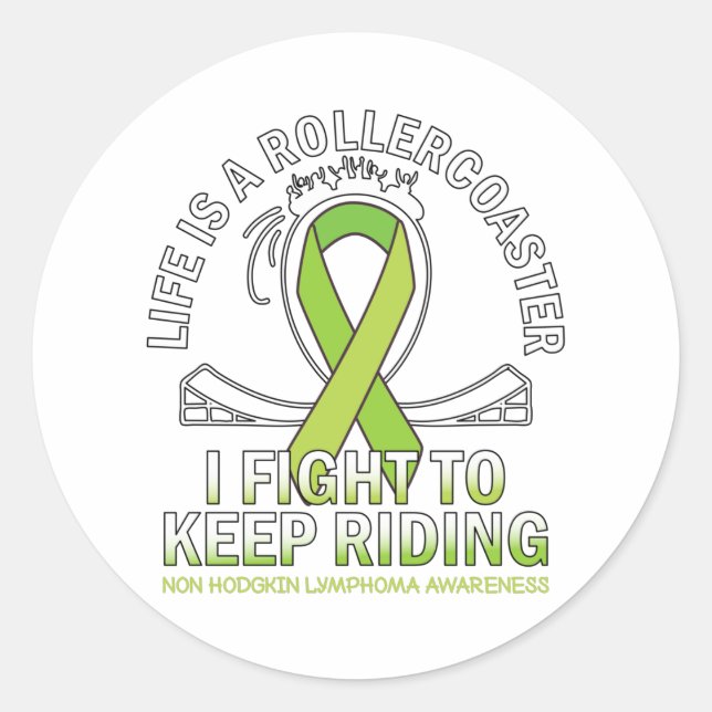 Adesivo Non hodgkin lymphoma cancer awareness lime ribbon (Frente)