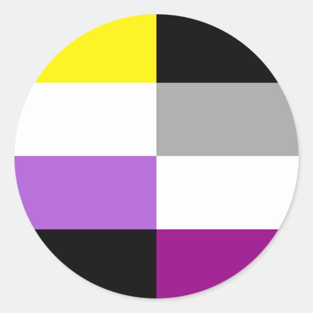 Adesivo Nonbinary Asexual Dual Pride Flag (Frente)