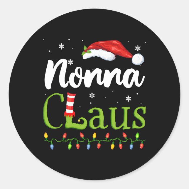 Adesivo Nonna Claus Papais noeis Avó Pajamas (Frente)