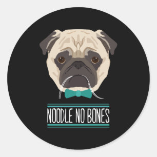 Adesivo Noodle No Bones Day Sad Pug Gift Para Pinos