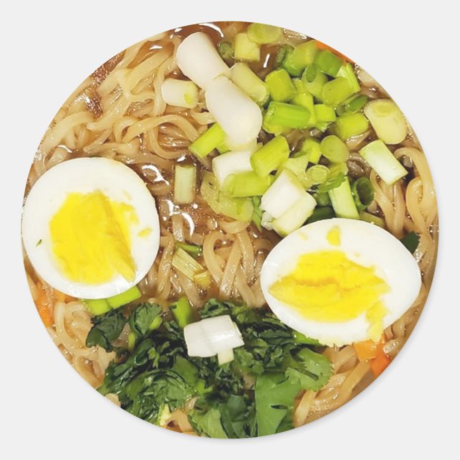 Adesivo Noodles, Ramen Engraçado Foto De Sopa (Frente)
