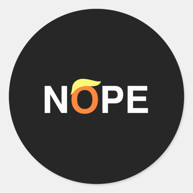Adesivo Nope Engraçado Anti-Trump (Frente)