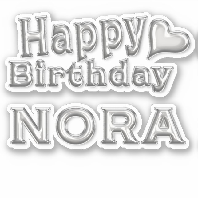 Adesivo Nora Happy Birthday silver Aufkleber Sticker (Frente)