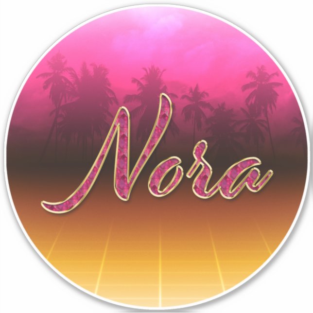Adesivo Nora Vorname Name golden pink Aufkleber Sticker (Frente)