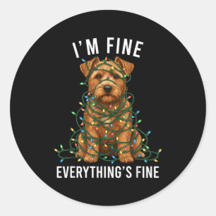 Adesivo Norfolk Terrier Natal Estou Bem Tudo Está Bem
