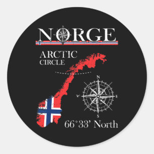 Adesivo Norge Círculo Polar Ártico - Norte Polar Noruega N