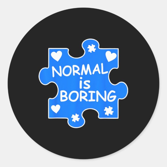 Adesivo Normal é chato Autismo Blue Quebra-cabeça Piece Aw (Frente)