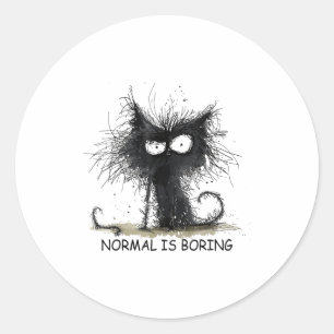 Adesivo Normal É Chato Camiseta Gráfica Gato Divertido Hom