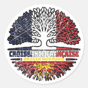 Adesivo Normandia Norman França França Árvore Bandeira