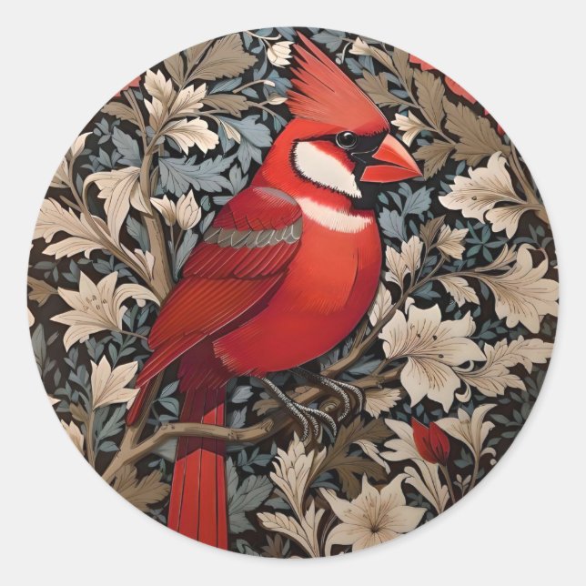 Adesivo Norte Cardinal Bird William Morris Inspirado (Frente)