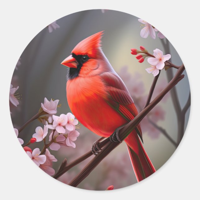 Adesivo Norte Cardinal Ohio Red Bird Stickers (Frente)