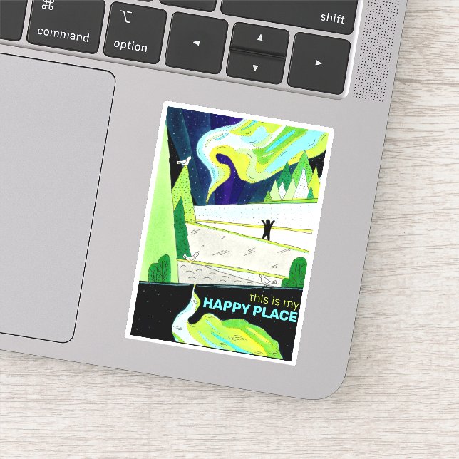 Adesivo Norte Lights Art Este é o meu lugar feliz (Detalhe)