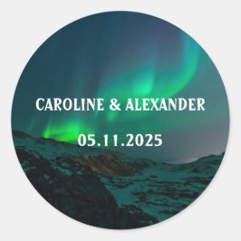 Adesivo Norte Lights Aurora Borealis Night Sky Weding
