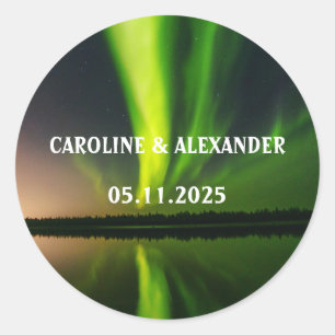 Adesivo Norte Lights Aurora Borealis Night Sky Weding