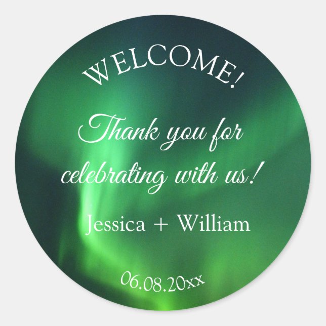 Adesivo Norte Luzes Aurora Borealis Casamento (Frente)