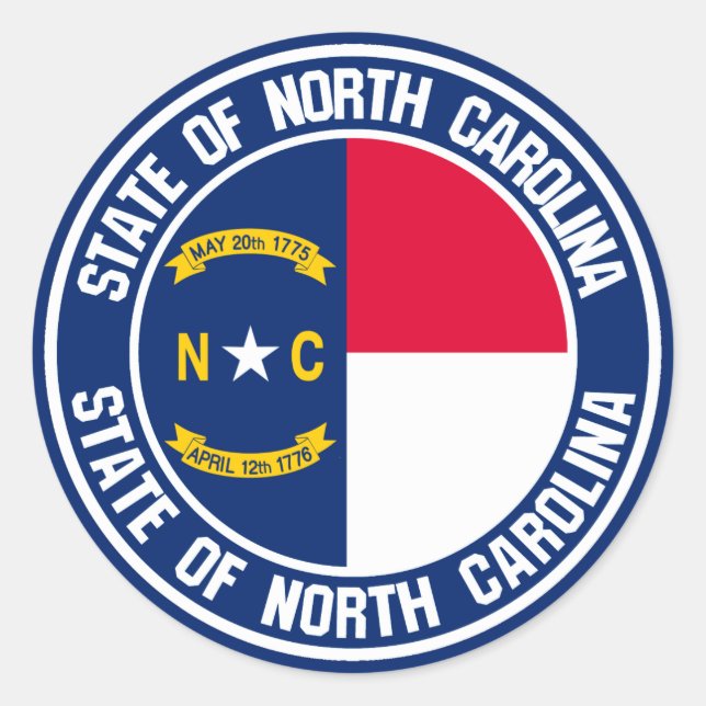 Adesivo North Carolina Round Emblem (Frente)