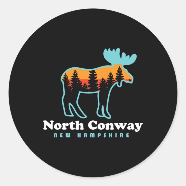 Adesivo North Conway New Hampshire Moose Mountains  (Frente)