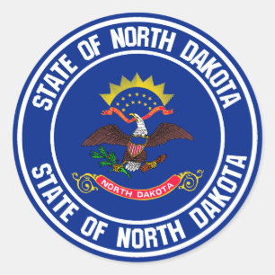Adesivo North Dakota Round Emblem