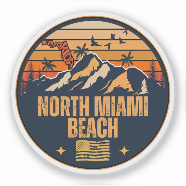 Adesivo North Miami Beach, Flórida  (Frente)