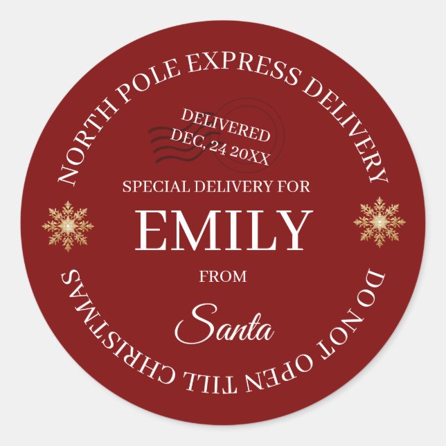 Adesivo North Pole Special Delivery Stickers (Frente)